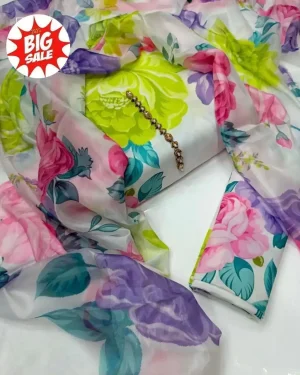 Digital Print Swiss + Chiffon Dupatta CBJ-223-52
