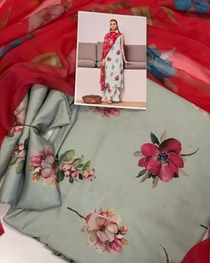 Digital Print Swiss + Chiffon Dupatta (CBJ-223-58)