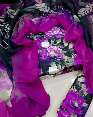 Digital Print Swiss + Chiffon Dupatta (CBJ-223-165)