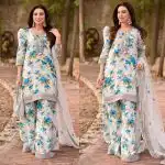 Aneela's Premium White Lawn Un-Stitched 3pc Suit - AS-34